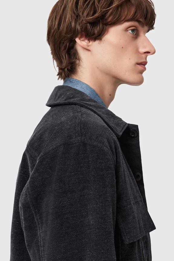 Košeľa AllSaints HAWKER čierna M017SD