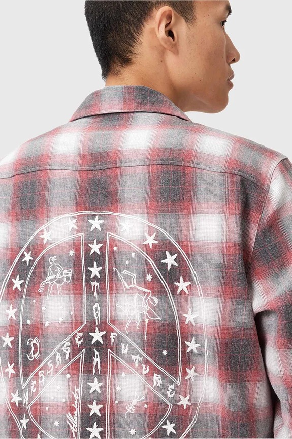 Ρούχα Πουκάμισο AllSaints SHAMS M034SD κόκκινο