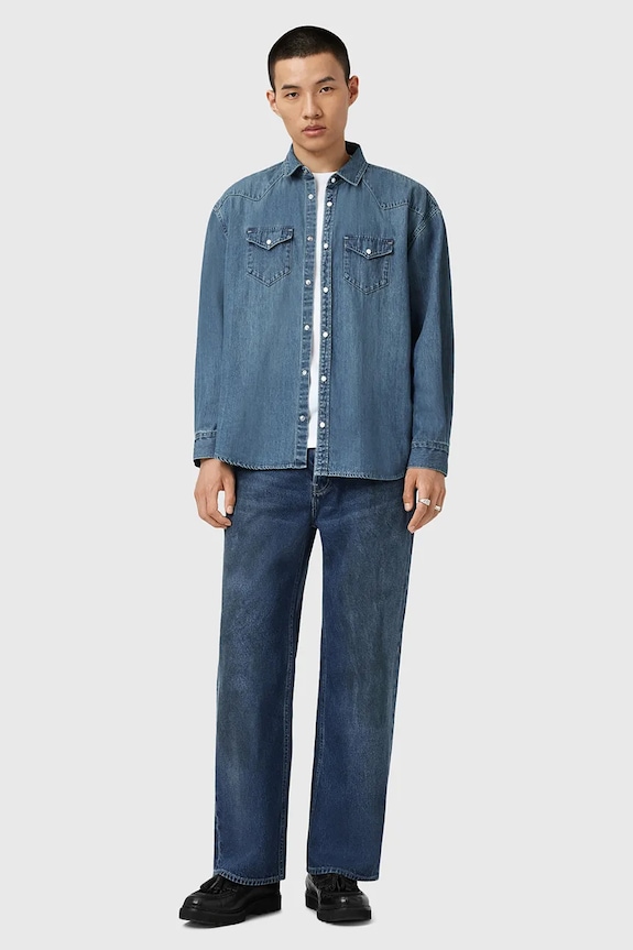 AllSaints cămașă jeans FENTON M054SD