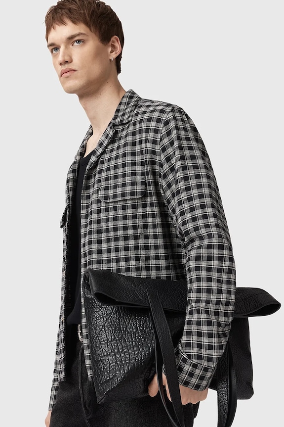AllSaints koszula bawełniana HORTON czarny M035SD
