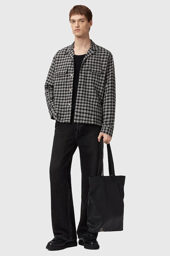 AllSaints koszula bawełniana HORTON M035SD czarny