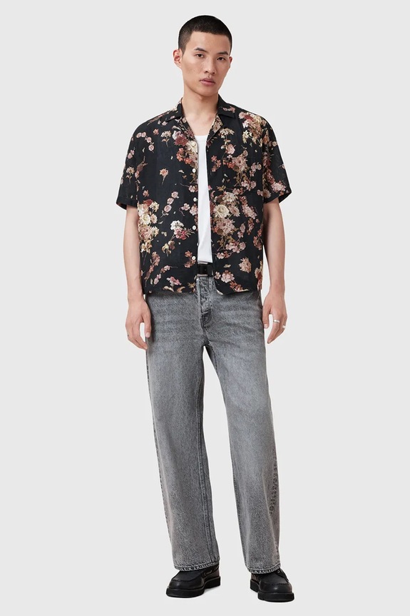 Košulja s dodatkom lana AllSaints ARMADA M002SD