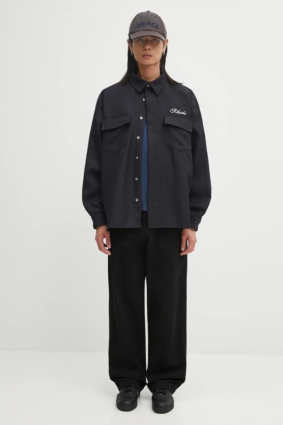 Košile RHUDE Boxy LS Work Shirt RHPF25SR02731 černá