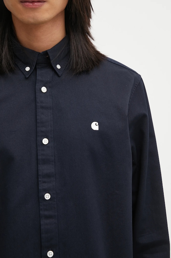 Carhartt WIP cotton shirt L/S Madison Shirt navy I023339.0COXX