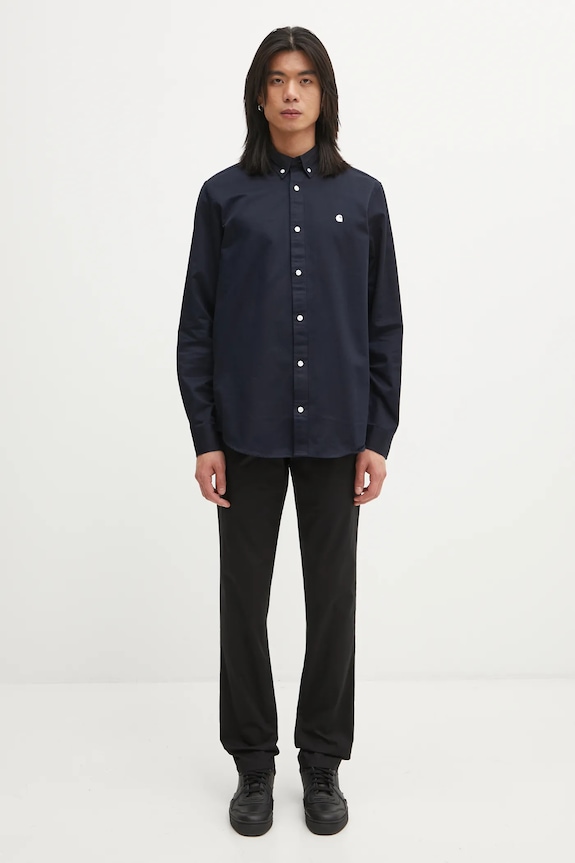 Carhartt WIP cotton shirt L/S Madison Shirt I023339.0COXX navy