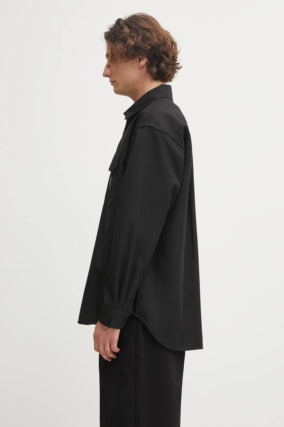 Carhartt WIP shirt with wool blend L/S Ray Shirt I035626.8901 black AW25
