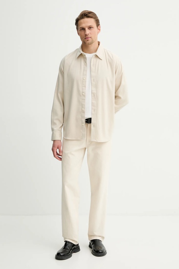 Košeľa Abercrombie & Fitch KI125.5261.178 béžová AW25