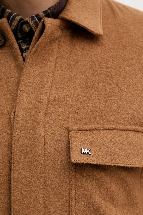 Μπουφάν με προσθήκη μάλλινου υφάσματος Michael Kors MK0BL01091 καφέ