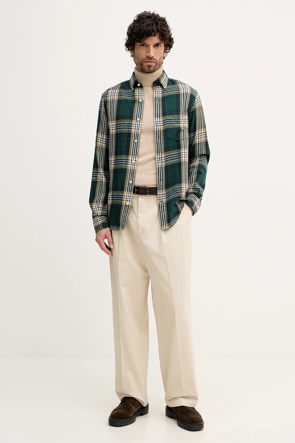 Gant koszula bawełniana 3250243 zielony AW25