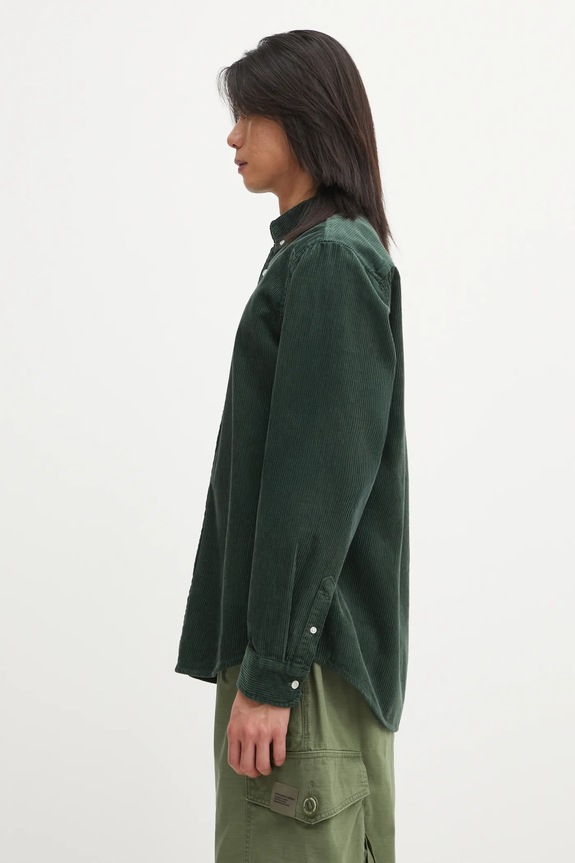 Carhartt WIP corduroy shirt L/S Madison Cord I029958.39OXX green AW25