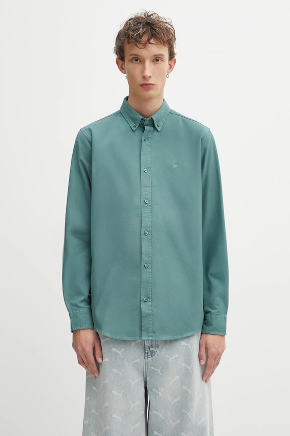 Carhartt WIP cotton shirt L/S Bolton classic green I030238.2M2XX