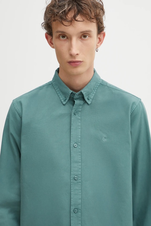 Carhartt WIP cotton shirt L/S Bolton green I030238.2M2XX