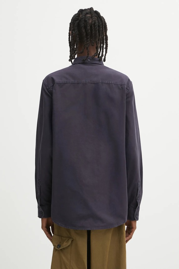 Oblečenie Bavlnená košeľa Carhartt WIP L/S Bolton I030238.1CXX tmavomodrá