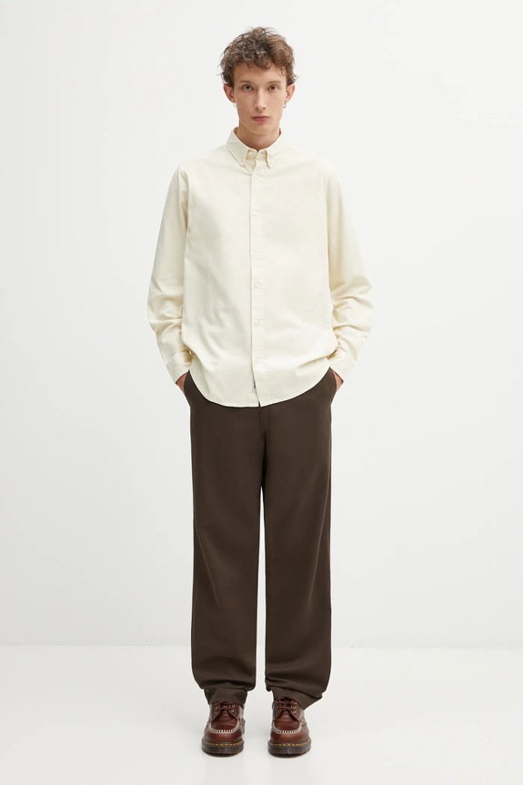 Carhartt WIP cotton shirt L/S Bolton I030238.1NGXX beige
