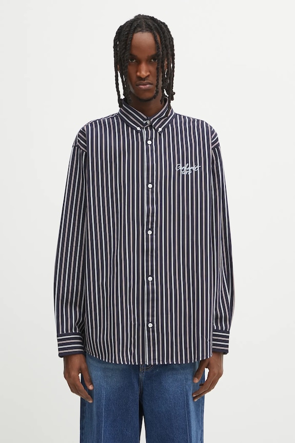 Бавовняна сорочка Carhartt WIP L/S Palance візерунок темно-синій I035330.35HXX