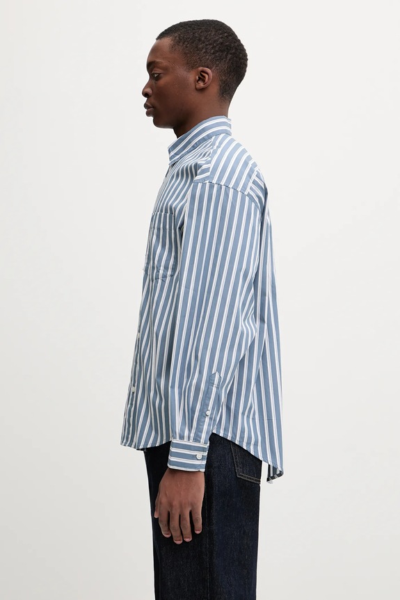 Carhartt WIP cotton shirt L/S Malden I035334.3CYXX gray AW25