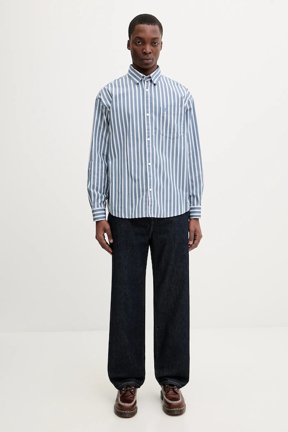 Carhartt WIP cotton shirt L/S Malden I035334.3CYXX gray