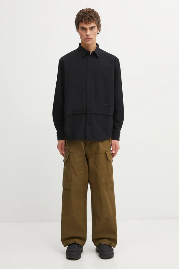 032C camicia in cotone 'Workday" F25.URW.1302.000 nero