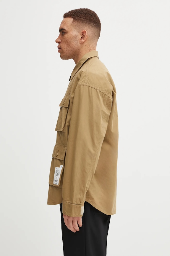 Памучна риза NEIGHBORHOOD UTILITY SHIRT LS 252AQNH.SHM04 бежов AW25