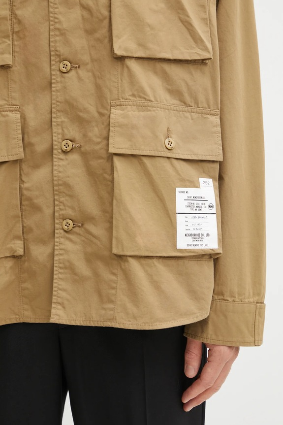 Памучна риза NEIGHBORHOOD UTILITY SHIRT LS бежов 252AQNH.SHM04