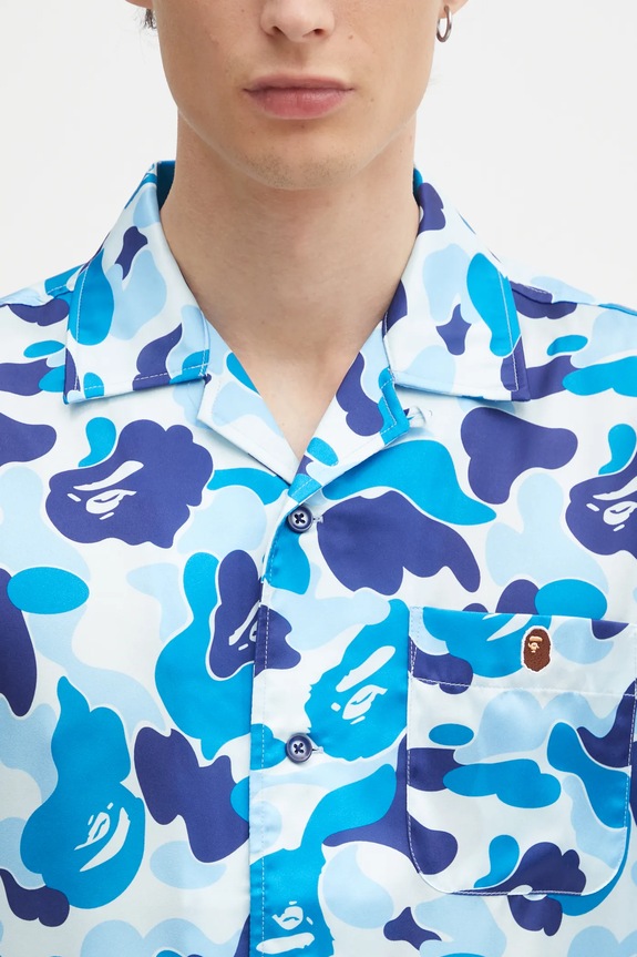 A Bathing Ape camicia Camo blu 001SRL301007M