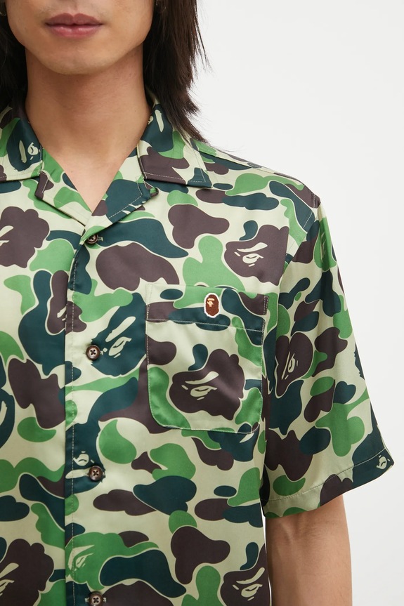 A Bathing Ape camicia Camo verde 001SRL301007M