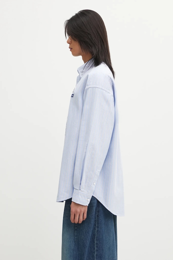 Βαμβακερό πουκάμισο AAPE Now AAPSTM8541XXP μπλε AW25