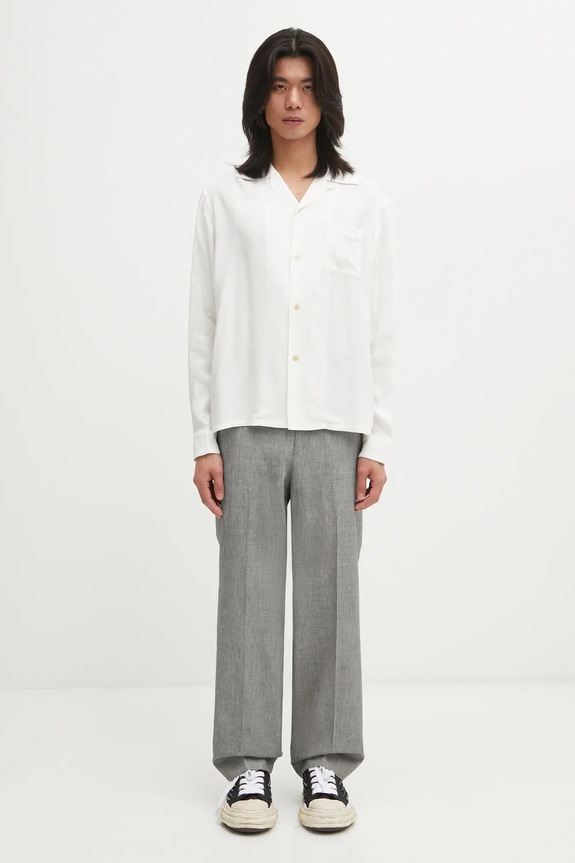 Visvim cămașă KEESEY SHIRT L.S 125205011006 alb