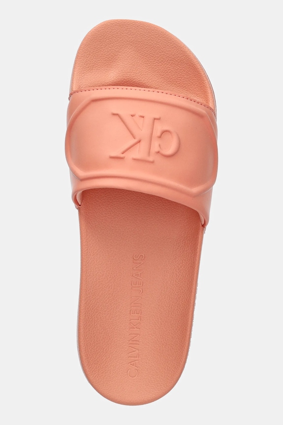 Calvin Klein Jeans klapki SLIDE PU HF MG pomarańczowy YW0YW01879