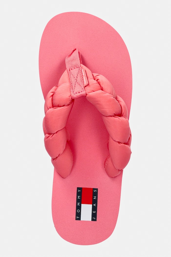 Tommy Jeans žabky dámské BRAIDED THONG BEACH SANDAL růžová EN0EN02877