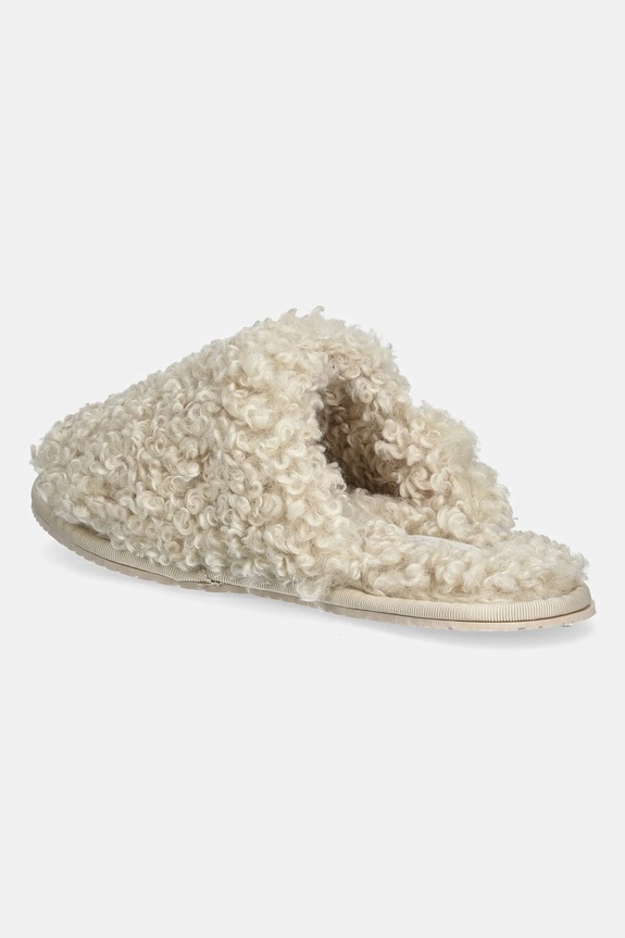 Obuv Papuče Calvin Klein CLOSE SLIPPER FUR YW0YW01975 béžová