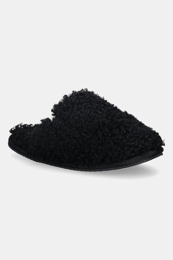 Calvin Klein papuci de casă CLOSE SLIPPER FUR negru YW0YW01975