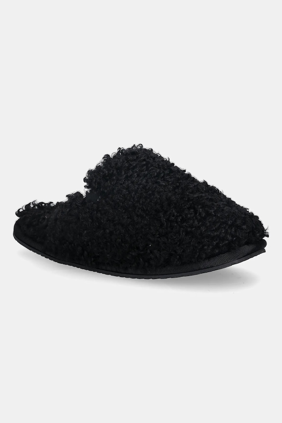 Calvin Klein papuci de casă CLOSE SLIPPER FUR negru YW0YW01975