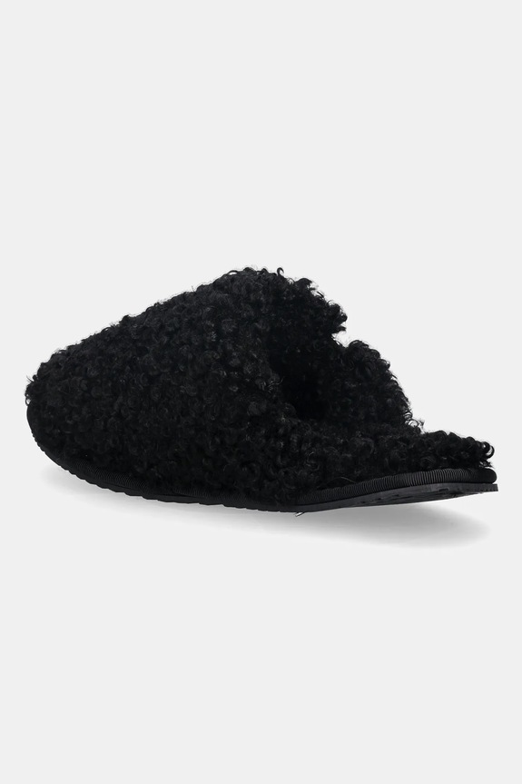 Încălțăminte Calvin Klein papuci de casă CLOSE SLIPPER FUR YW0YW01975 negru