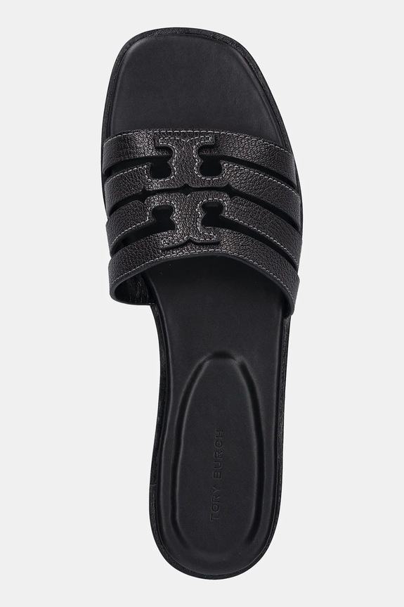 Kožne natikače Tory Burch Ines Cage Slide crna 158616.006