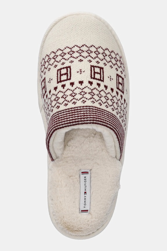 Tommy Hilfiger kapcie TH GRAPHIC HOUSE SHOE TRIAL beżowy FW0FW09062