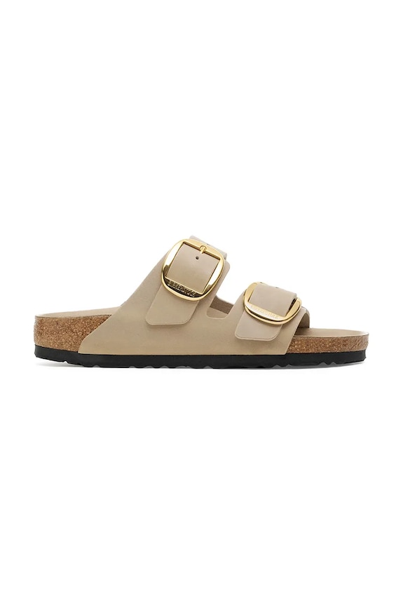 Kožené pantofle Birkenstock Arizona Big Buckle přírodní kůže béžová 1030382