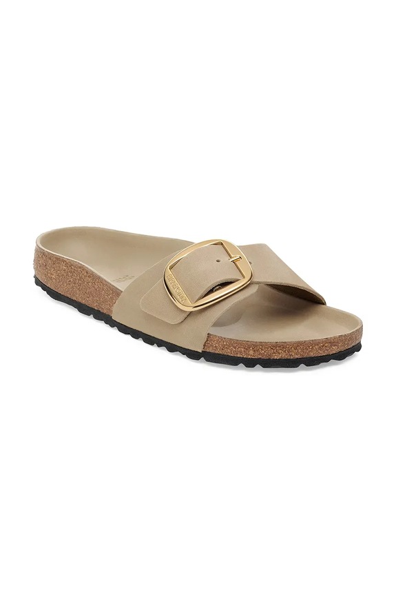 Кожаные шлепанцы Birkenstock Madrid Big Buckle 1030467 бежевый AW25