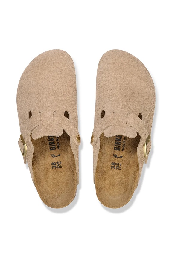 Obuwie Birkenstock klapki zamszowe Boston 1030883 beżowy
