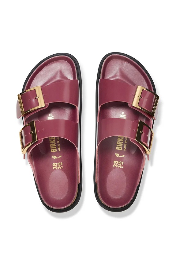 Kožne natikače Birkenstock Arizona Droplet Buckle crvena 1030367