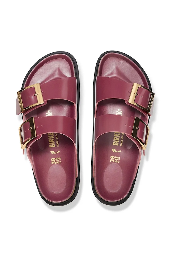 Kožne natikače Birkenstock Arizona Droplet Buckle crvena 1030367
