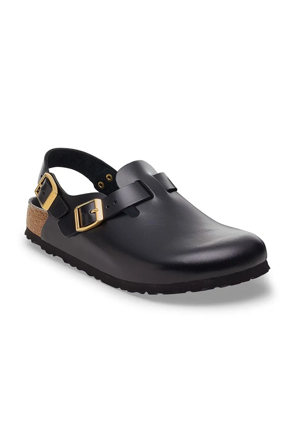Birkenstock klapki skórzane Tokio HEX 1030819 czarny AW25