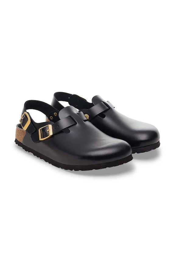 Obuwie Birkenstock klapki skórzane Tokio HEX 1030819 czarny