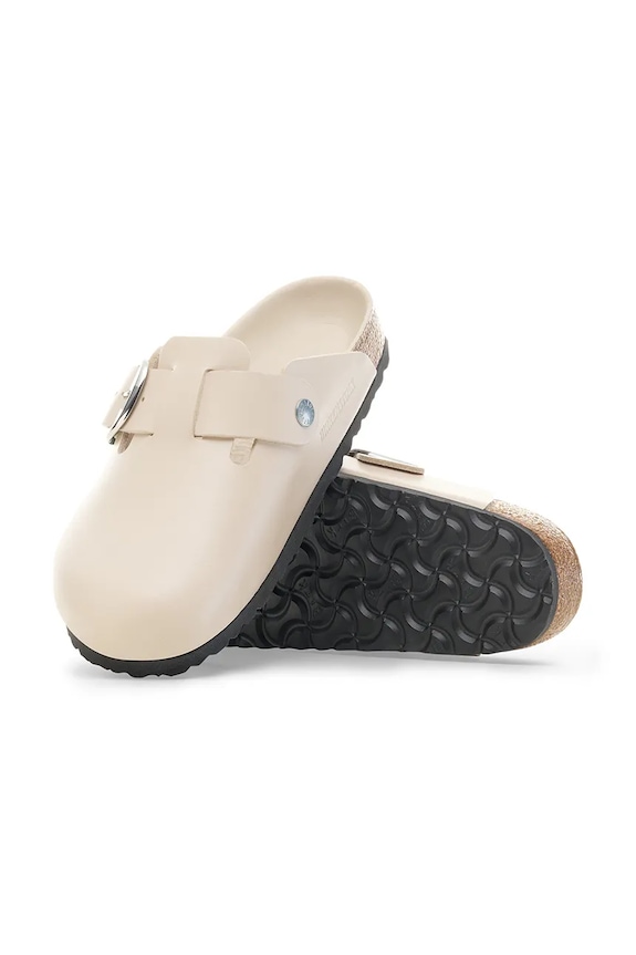 Birkenstock leather sliders Boston HEX 1030905 beige