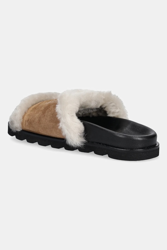 Obuwie ZADIG&VOLTAIRE klapki zamszowe Teddy SWCT02081 brązowy