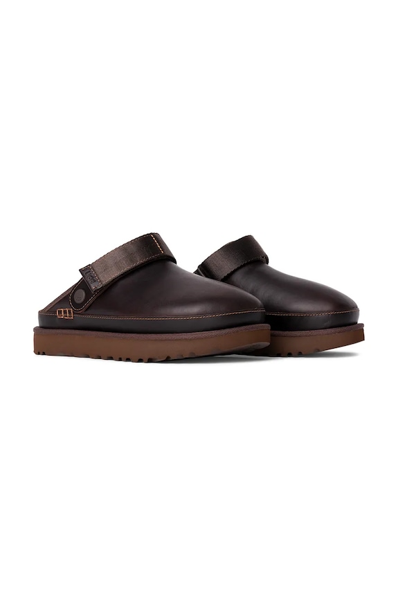 Kožne natikače UGG Goldenstar Clog Lthr Regen 1167536.IWD smeđa AW25
