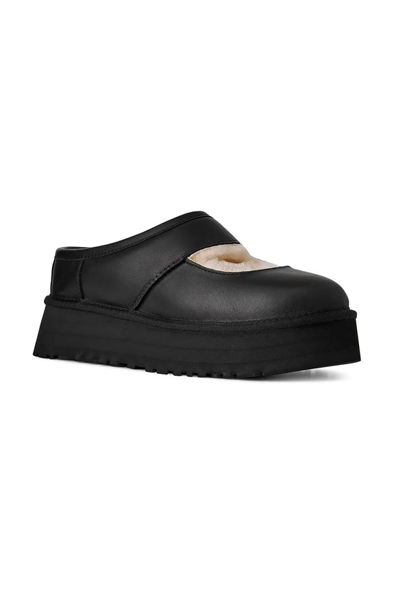 UGG kapcie skórzane Bea Mary Jane Lthr 1172871.BLK czarny AW25