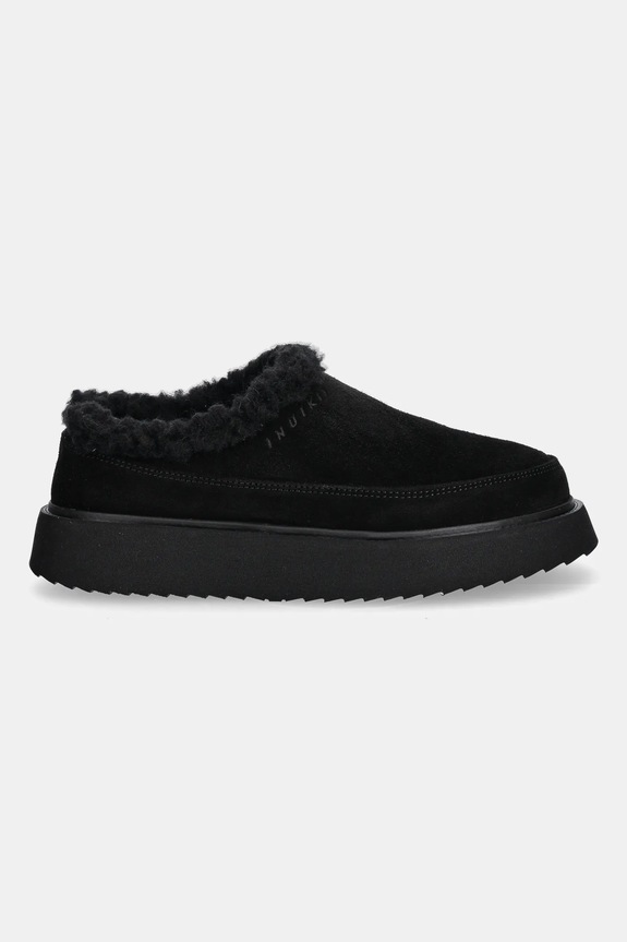 Παντόφλες σουέτ Inuikii Classic Micro 1014.026.0021.000 μαύρο AW25