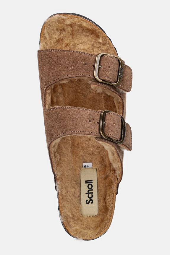 Semišové pantofle Scholl JOSEPHINE hnědá F318431062