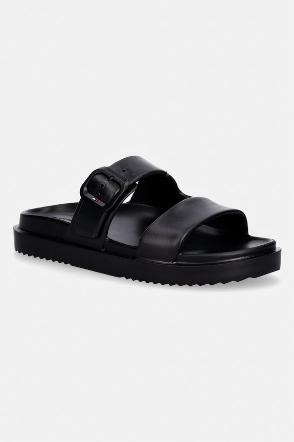Tommy Hilfiger papuci pentru femei TH LIGHT DOUBLE STRAP SANDAL negru FW0FW08953